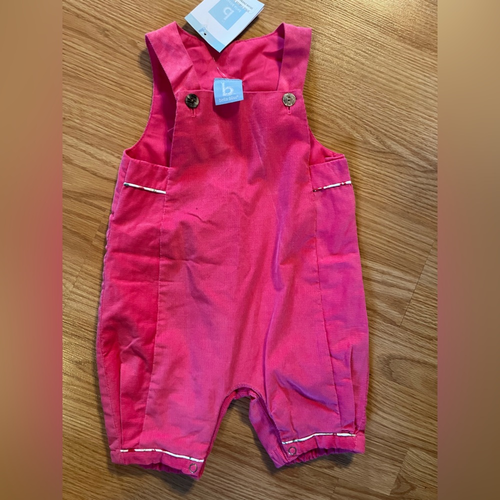 Bella Bliss Hot Pink Corduroy Overalls size 9 months